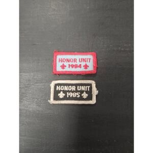 Vintage BSA Honor Unit Patches 1984 & 1985 Boy Scouts of America Award Set Retro